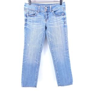 American Eagle Womens Jeans Artist Size 2 Regular Light Blue Flare Stretch Denim